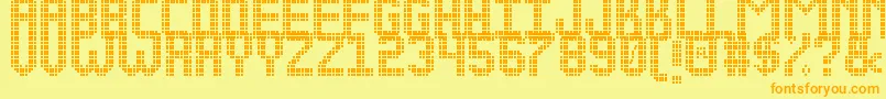 NEW LED DISPLAY ST Font – Orange Fonts on Yellow Background