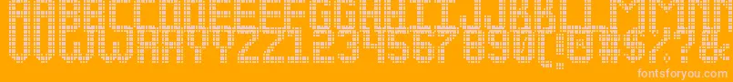 NEW LED DISPLAY ST-fontti – vaaleanpunaiset fontit oranssilla taustalla