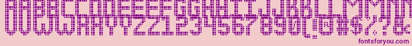 フォントNEW LED DISPLAY ST – ピンクの背景に紫のフォント