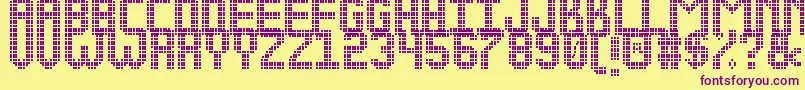 NEW LED DISPLAY ST-fontti – violetit fontit keltaisella taustalla