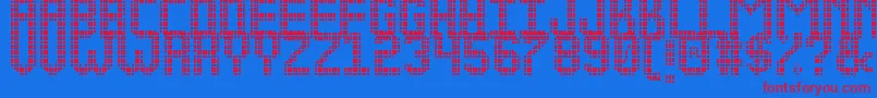 NEW LED DISPLAY ST Font – Red Fonts on Blue Background