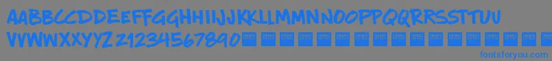 New Rules   Demo-Schriftart – Blaue Schriften auf grauem Hintergrund