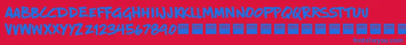 New Rules   Demo Font – Blue Fonts on Red Background