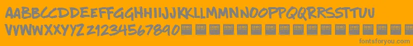 New Rules   Demo-Schriftart – Graue Schriften auf orangefarbenem Hintergrund