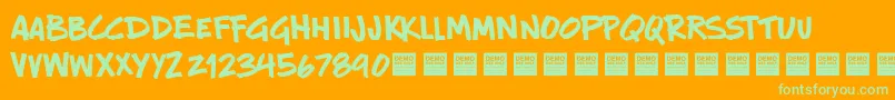 New Rules   Demo Font – Green Fonts on Orange Background