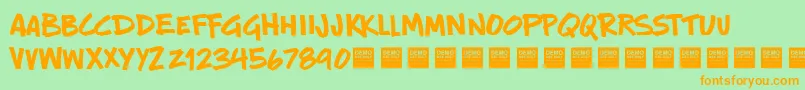 New Rules   Demo Font – Orange Fonts on Green Background