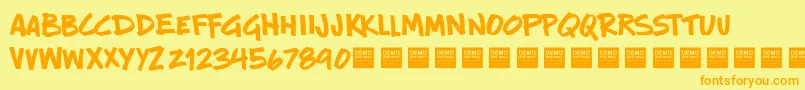 New Rules   Demo Font – Orange Fonts on Yellow Background