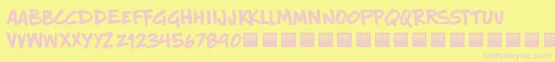 New Rules   Demo Font – Pink Fonts on Yellow Background