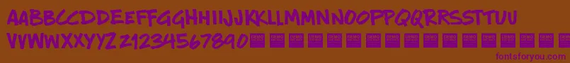 New Rules   Demo-Schriftart – Violette Schriften auf braunem Hintergrund