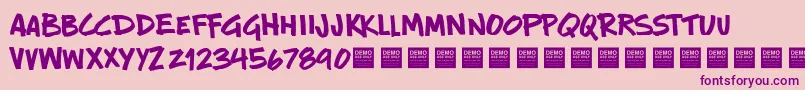 New Rules   Demo Font – Purple Fonts on Pink Background