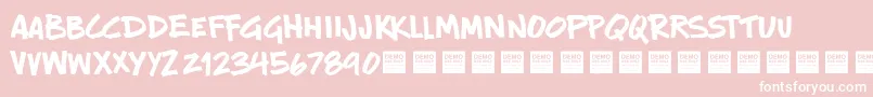 New Rules   Demo Font – White Fonts on Pink Background