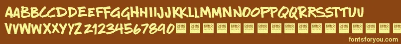 New Rules   Demo Font – Yellow Fonts on Brown Background