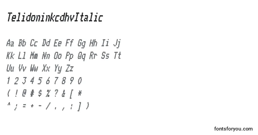 TelidoninkcdhvItalicフォント–アルファベット、数字、特殊文字