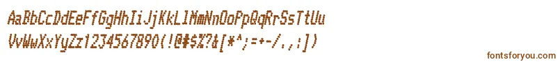 TelidoninkcdhvItalic-fontti – ruskeat fontit valkoisella taustalla