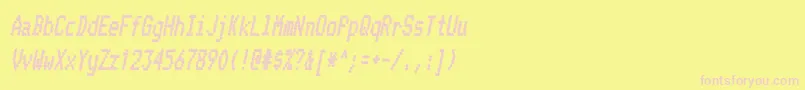 TelidoninkcdhvItalic-Schriftart – Rosa Schriften auf gelbem Hintergrund