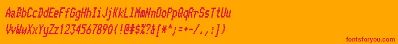 フォントTelidoninkcdhvItalic – オレンジの背景に赤い文字