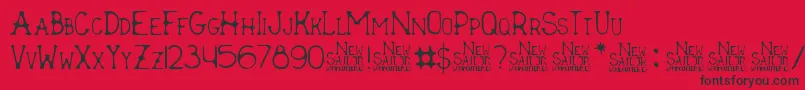 New Sailor Font – Black Fonts on Red Background