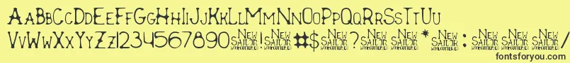 New Sailor Font – Black Fonts on Yellow Background