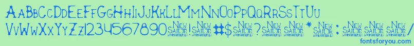 Подробнее о шрифте New Sailor Шрифт New Sailor – синие шрифты на зелёном фоне