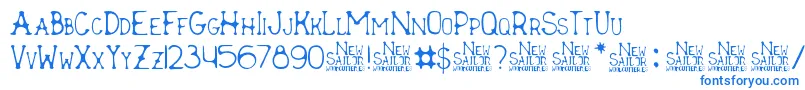 New Sailor Font – Blue Fonts on White Background