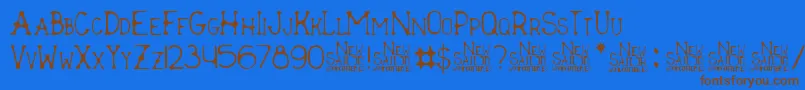 New Sailor-fontti – ruskeat fontit sinisellä taustalla