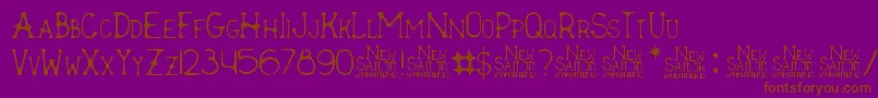 Fonte New Sailor – fontes marrons em um fundo roxo