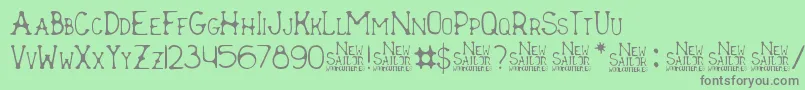 New Sailor Font – Gray Fonts on Green Background