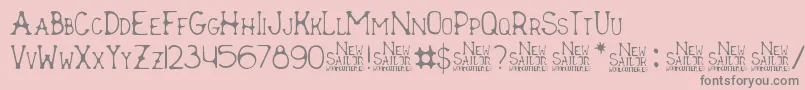 New Sailor Font – Gray Fonts on Pink Background