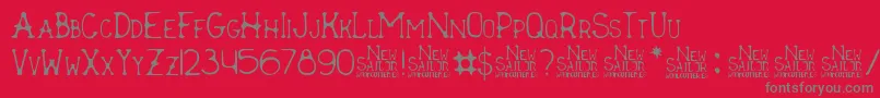 New Sailor Font – Gray Fonts on Red Background