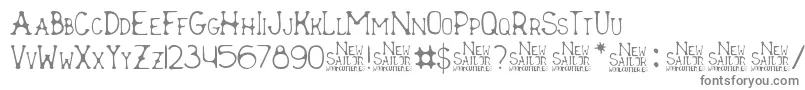 New Sailor-fontti – harmaat kirjasimet valkoisella taustalla