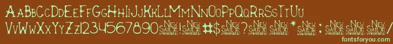 Шрифт New Sailor – зелёные шрифты на коричневом фоне