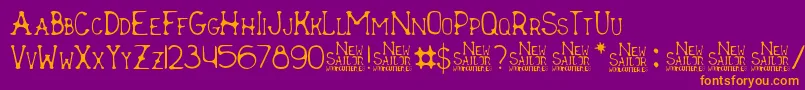 New Sailor Font – Orange Fonts on Purple Background