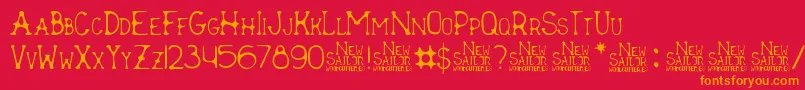 New Sailor Font – Orange Fonts on Red Background