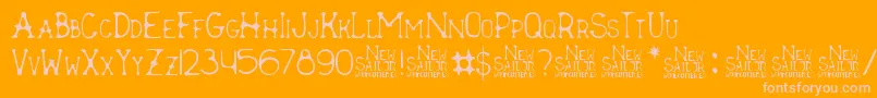 New Sailor-fontti – vaaleanpunaiset fontit oranssilla taustalla
