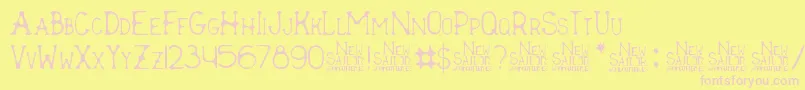 New Sailor Font – Pink Fonts on Yellow Background