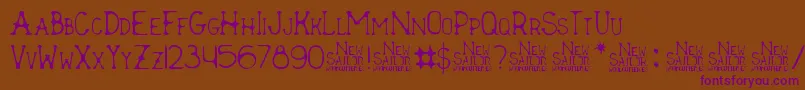 New Sailor Font – Purple Fonts on Brown Background