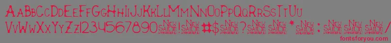 New Sailor Font – Red Fonts on Gray Background