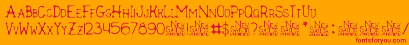 New Sailor Font – Red Fonts on Orange Background