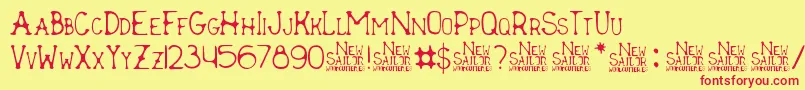 New Sailor Font – Red Fonts on Yellow Background