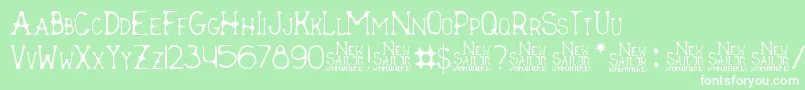 New Sailor Font – White Fonts on Green Background