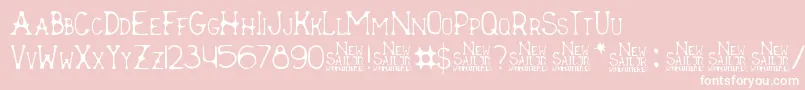 New Sailor-fontti – valkoiset fontit vaaleanpunaisella taustalla