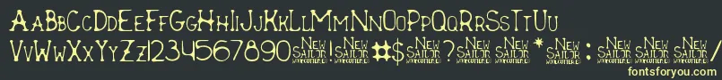 New Sailor Font – Yellow Fonts on Black Background