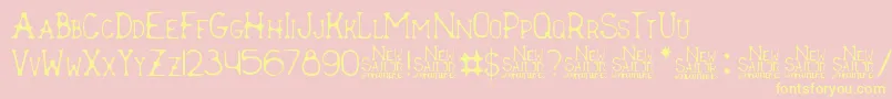 Police New Sailor – polices jaunes sur fond rose