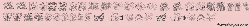 New year Font – Black Fonts on Pink Background