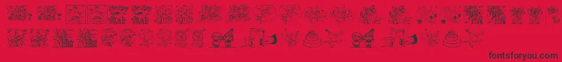 New year Font – Black Fonts on Red Background