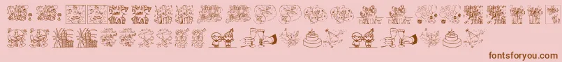 Подробнее о шрифте New year Шрифт New year – коричневые шрифты на розовом фоне