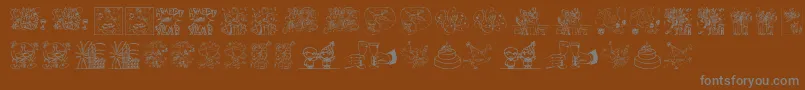 New year Font – Gray Fonts on Brown Background