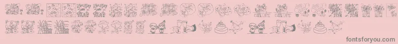 New year Font – Gray Fonts on Pink Background