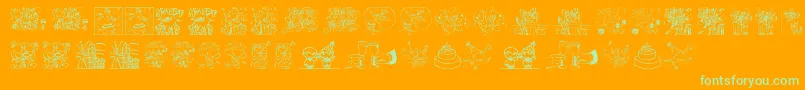 New year Font – Green Fonts on Orange Background