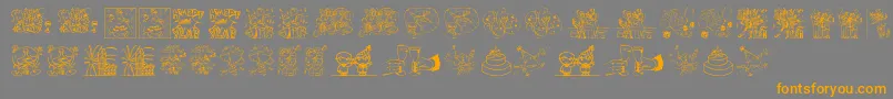 New year Font – Orange Fonts on Gray Background